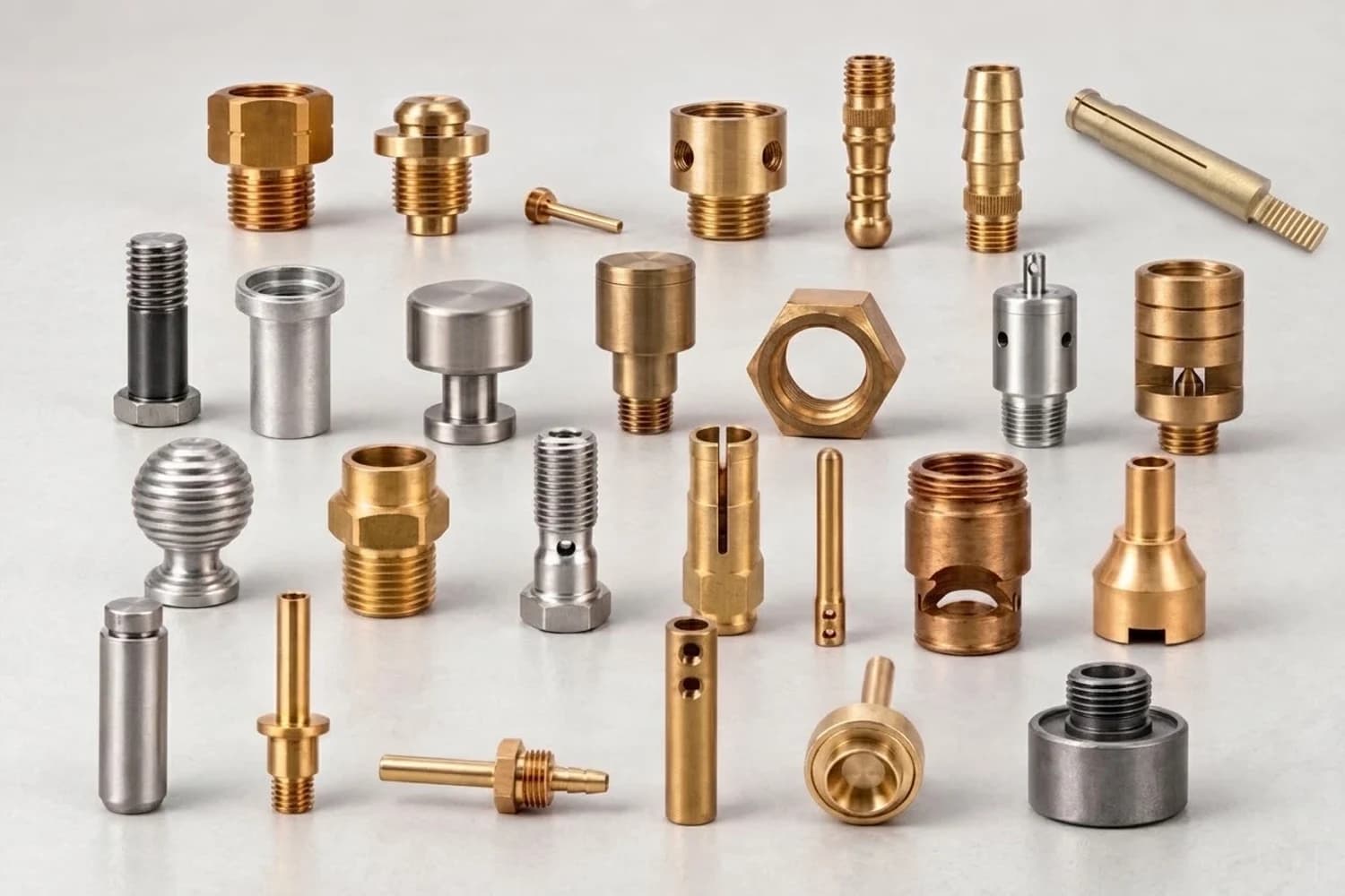 CNC torna ve freze ile işlenmiş parçalar