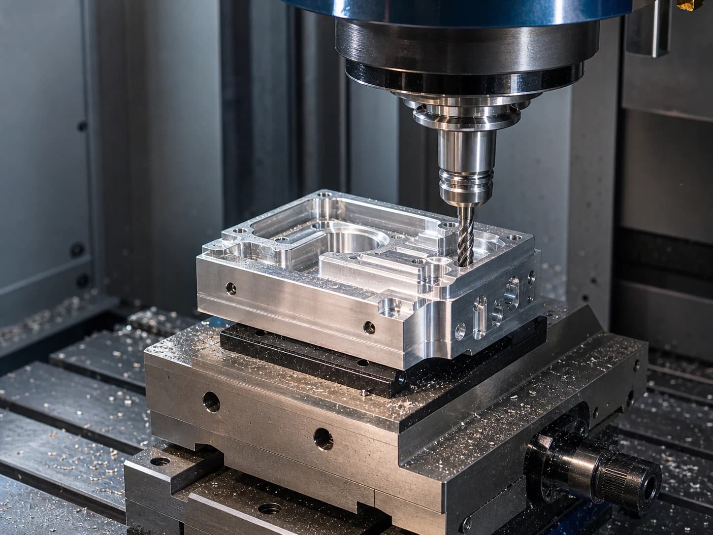 CNC freze tezgahında hassas metal işleme